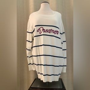 Are you a DREAMER? Lane Bryant sweater size 22/24 stripes tunic length NWT